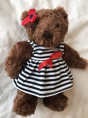 EasyJet Lily Bear With Flower In Hair And Nice Striped Dress. Great Condition • £2