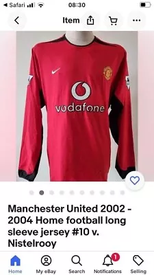 Manchester United 2002-2004 Home Football Long Sleeve Shirt #10 Van Nistelrooy • $221.97