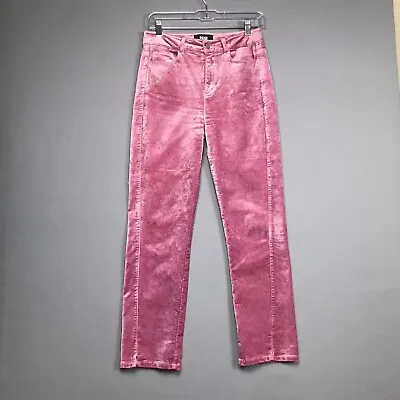 PAIGE Cindy Twisted Seam Slit Velvet Jean Pants Size 26 Stretch Pink Muted Mauve • $39.99