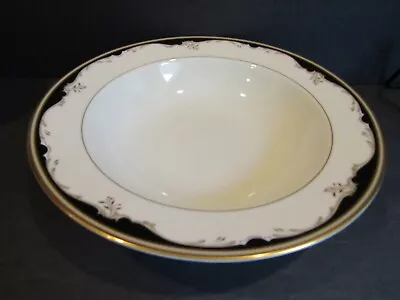 Mikasa WINSTON BLACK LAN22 Round Serving VEGETABLE 10  Bowl GOLD TRIM • $39.99