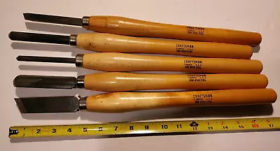 Craftsman Chisel Set 5pc LatheHigh Speed SteelUSA MadeWood HandleVGC • $44.15