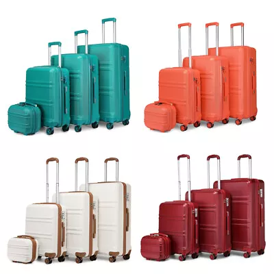 Lightweight 4PCS Hard Shell ABS Travel Suitcase Spinner 4 Wheels Cabin Luggage   • £40.96