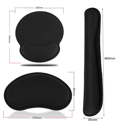£8.99 • Buy Smooth Ergonomic Wrist Rest Memory Foam Keyboard Pad Mouse Mat For PC Laptop