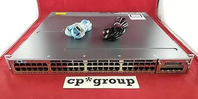 Cisco WS-C3750X-48T-L 48-Port GbE Network Switch W/C3KX-NM-1G & 350w PSU • $44.99