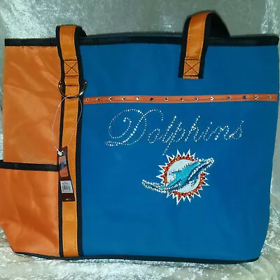 Miami Dolphins Tote Rhinestone Bling NFL Purse Bag ~NEW~ • $59.99