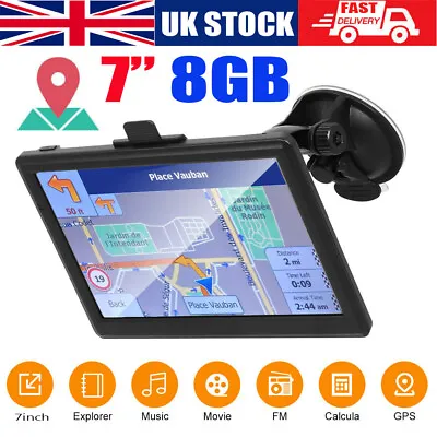 7 Touch Screen Car Truck Sat Nav GPS Navigation UK&EU Map Free Lifetime Updates! • £38