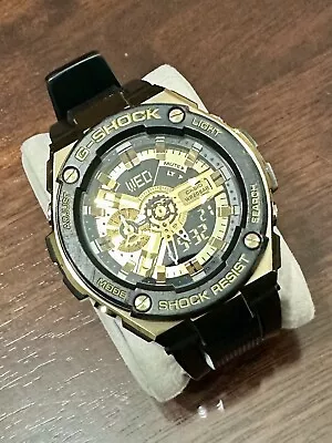 CASIO G-SHOCK GST-400G Military Sports Watch. Black And Gold. • $150