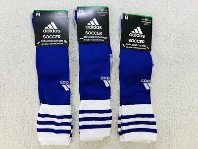 $28.75 • Buy Lot 3 Adidas Soccer Copa Zone Cushion Socks Purple Medium Men 5-8.5/Womens 5-9.5