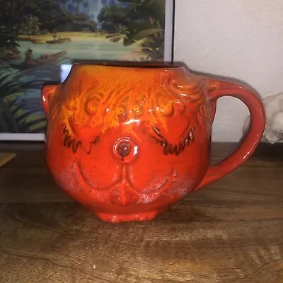 $65 • Buy Pacific Stoneware Cat B Welsh Vintage 1970s USA Pottery Orange Mug HARD TO FIND