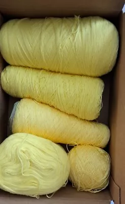 Lot Of Misc. Yellow Machine Knitting Acrylic Yarn 2/24 Boxed Wgt. 1 Lb. 13.5 Oz • $1.99