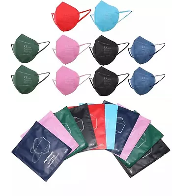 [10x] FF P2 Mask Respirator Industrial Face Masks N95 Disposable - Multi-Colour • $22.99