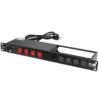 ProX 1U 15Amp 4 Channel Circuit Breaker Switch Panel W 2 USB & 5 Punched Spaces • $49.99