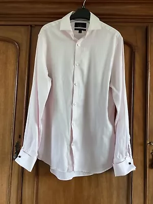 M&S Sartorial Men’s 15.5” Pink  Long Sleeve Superior Fold Cotton Tailored Fit • £6