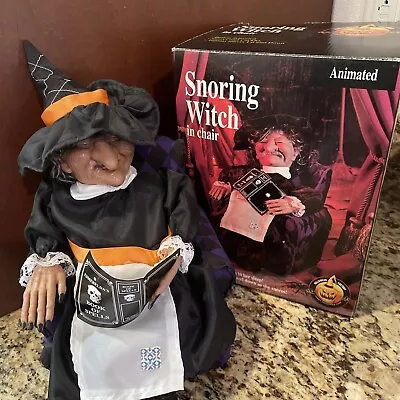 Gemmy Animated Halloween Sleeping Snoring Witch In Chair 1994 (read) • £17.36