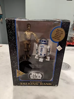 VTG 1995 Thinkway Star Wars Electronic Talking Coin Bank R2-D2 C3PO • $30