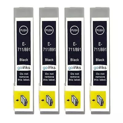 £8.65 • Buy 4 Black Ink Cartridges For Epson Stylus CX4300, DX4400, DX7000F, DX7450, SX205