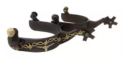 AJ Tack Antique Brown Longhorn And Barbwire Spurs - Mens • $47.99