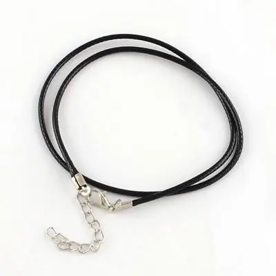Black Wax Cotton Cord Necklace Making Lobster Clasp UK • £1.99
