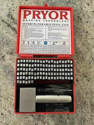 PRYOR H635-39 CHARACTER STEEL STAMP & TYPE HOLDER W/Case. Complete Set • $250