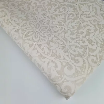 £5.49 • Buy Fine Décor - Cream Beige Taupe Shimmer Textured Floral Damask Wallpaper DL22811