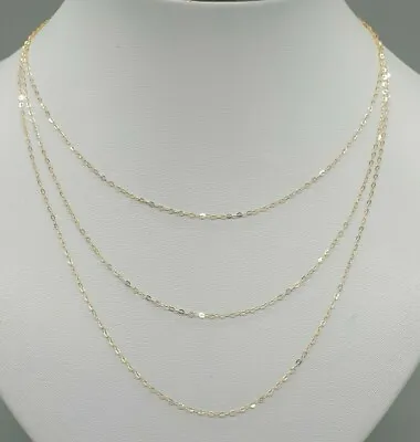 £30.40 • Buy Sparkly 9k 9ct Yellow Gold Trace Chain 1.2mm High Polished Fine 14  16  18  20 