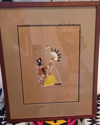 Stephen Mopope  Osage Piote Man  Painting Mopope Canvas Kiowa Six Painting Osage • $285