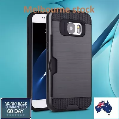 Slide Card Armor Hard Heavy Duty Case Cover For Samsung Galaxy S7 Edge • $7.50