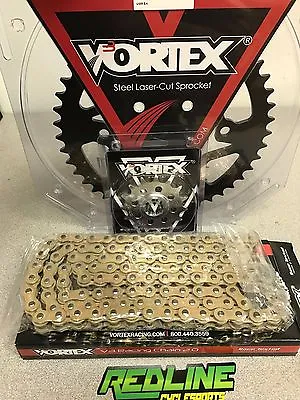 Vortex 520 Sprocket Kit Gold Chain  Front And Rear For 2006-2021 Yamaha R6 • $161.99