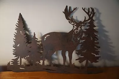 20  Elk Deer Buck Metal Sculpture Sign Rustic Mountain Lodge Cabin Home Decor • $28.95