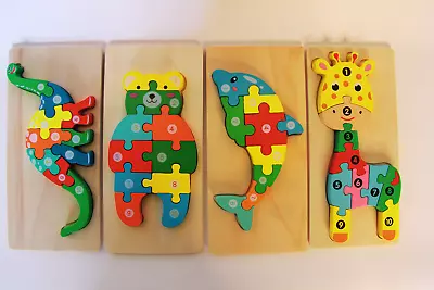 Montessori Puzzles For Kids Ages 2-5|Montessori Toys | Wooden Puzzles| Set Of 4 • $7.64