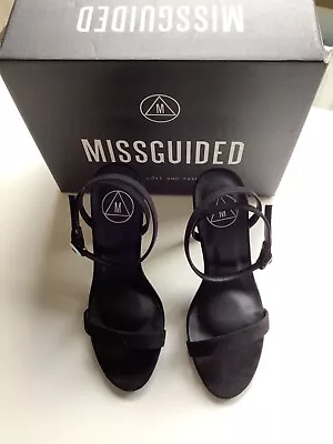 £10 • Buy Missguided Black Stiletto Size Strappy Shoes Size 3