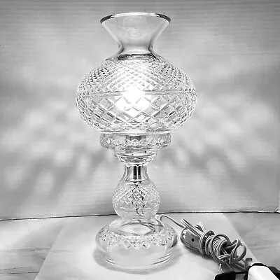 Vintage Waterford Crystal Inishmore Alana Electric Hurricane Lamp 14 1/2  Tall • $349