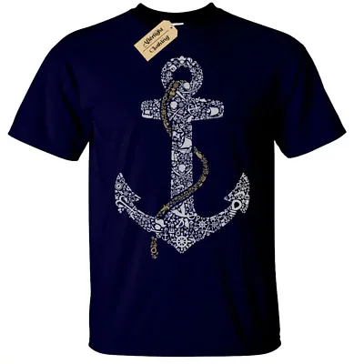 Anchor T-Shirt Mens Nautical Gift Sailor Boat • £12.95