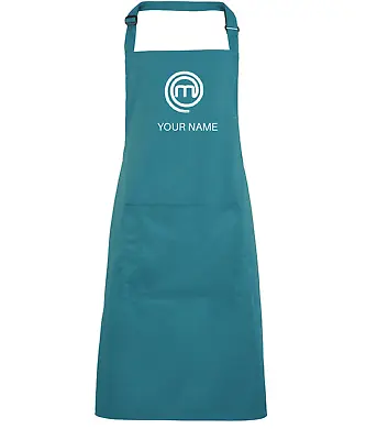 Teal Masterchef Apron Embroidered With The Masterchef Logo And Your Name Or Text • £14.99