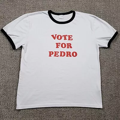 Vtg VOTE FOR PEDRO Shirt Mens XL White Napolean Dynamite Movie Ringer • $48