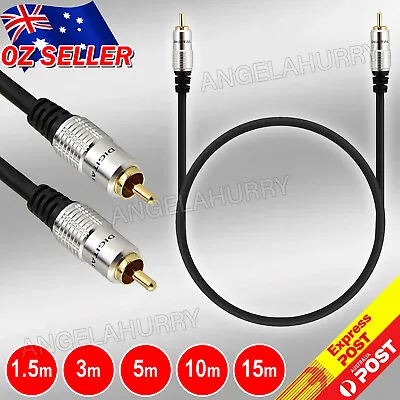 Single RCA Cable For Subwoofer Digital Coaxial Audio Video Gold Plated NEW- • $6.96