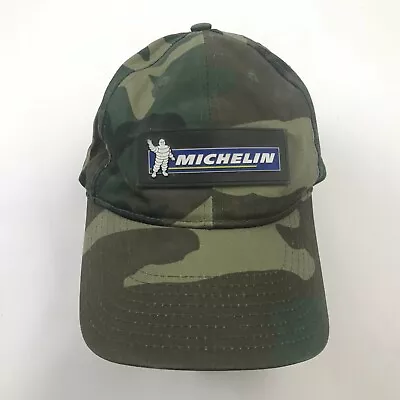 VINTAGE Michelin Hat Cap Snapback Green Camouflage Adjustable Adult Men Camo 90s • $38.77