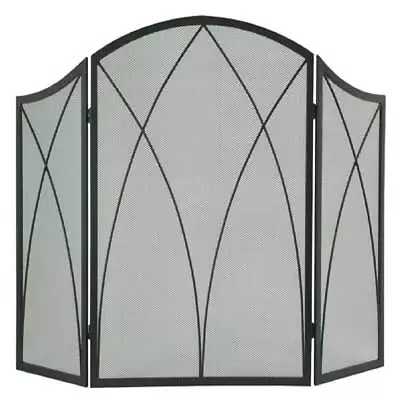 Pleasant Hearth Transitional Metal Arched Fireplace Screen In BlackNew • $40.49