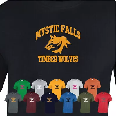 The Vampire Diaries Mystic Falls Salvatore Wolves Mens T Shirt Cool Summer Wear • £8.99