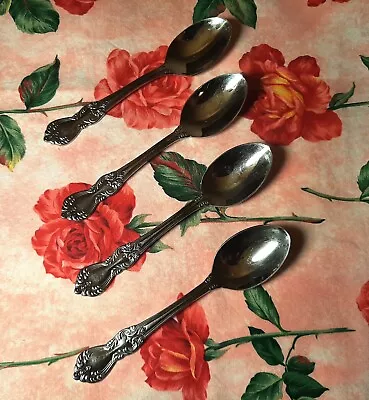 Lot Of 4 Reed & Barton Marlborough Heritage Mint Stainless 6 1/4” Teaspoons • $16.95