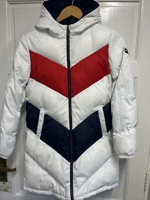 Tommy Hilfiger Girls Puffer Down Filled Coat Jacket Reversible Size 152 Age 12 • £29.99
