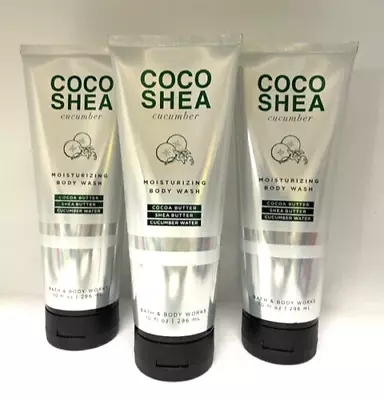 $29.66 • Buy X3 Bath & Body Works Coco Shea Cucumber Creamy Moisturizing Body Wash 10oz Lot