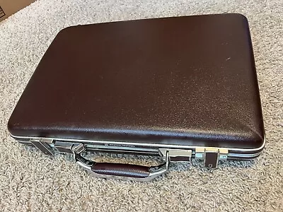 Vtg American Tourister MCM Brown Hard Shell Business Briefcase 18x13 No Key • $24.99