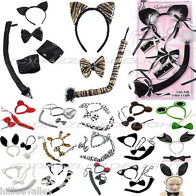 £5.97 • Buy Fancy Dress Animal Set Ears Tail Dress Up Instant Kit Animal Costume Accessory