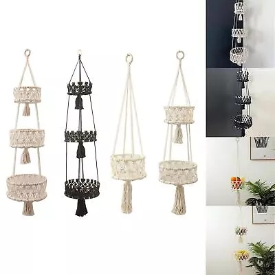 Macrame Hanging Basket Decor Indoor Plants Holder Plant Hanger Hanging Fruit • $26.43