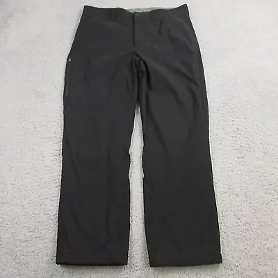 Eddie Bauer Mens Fleece Lined Tech Pants Size 34 X 30 Black Nylon Stretch • $24.98