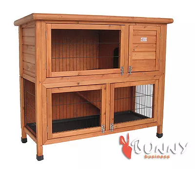 Deluxe Double Decker Rabbit Guinea Hutch With Legs 2 Tier Wire Hutches Run • £127.99