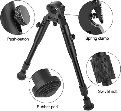 8 -10  Tactical Adjustable Hunting Rifle Bipod Foldable Clamp-on Shooter's Bipod • £21.99