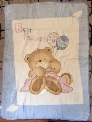 Korean Mink Baby Child Blanket - Teddy Bear - Blue - Premium Quality - Stellamor • $27.95