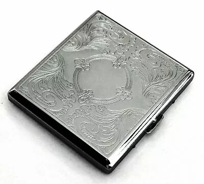 Vintage Metal Cigarette Case Box Silver Men Tobacco Holder For20s 90mm King Size • $5.99